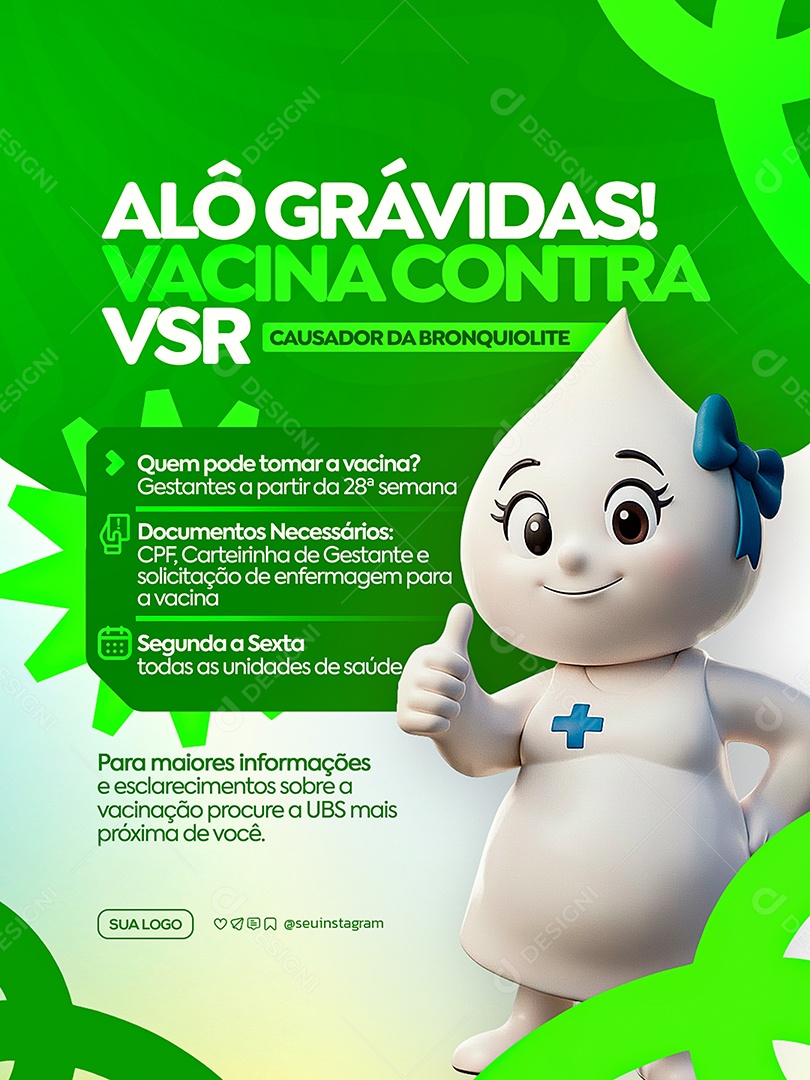 Campanha Vacina Conta VSR Sociais Media PSD Editável