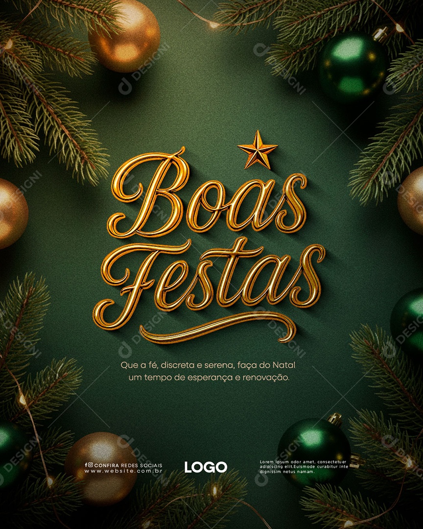 Feliz Natal 25 de Dezembro Social Media PSD Editável