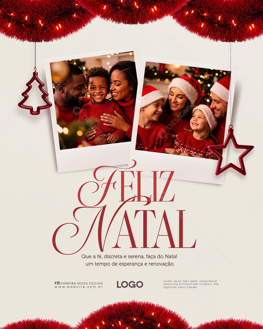 Feliz Natal 25 de Dezembro Social Media PSD Editável