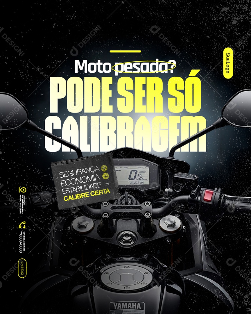 Oficina de Motos Moto Pesada Calibragem Social Media PSD Editável