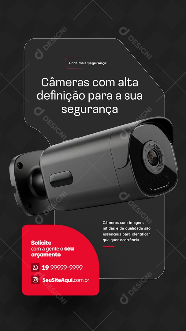Story Câmeras com Alta Definição Social Media PSD Editável