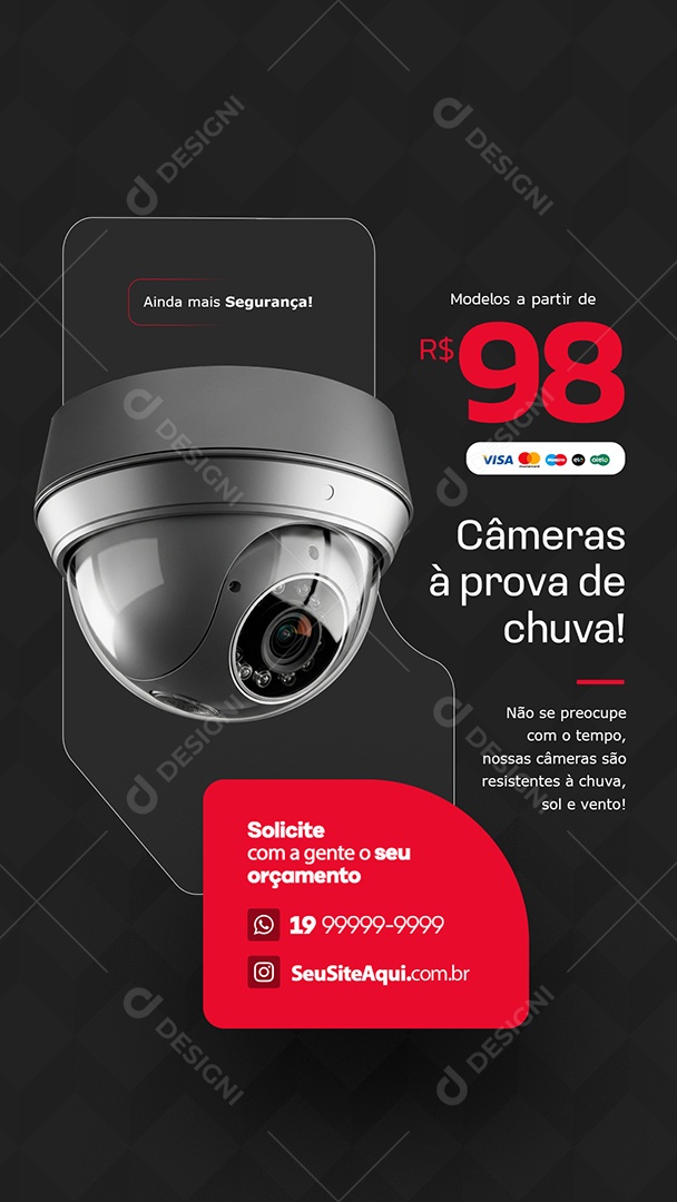 Story Câmeras à Prova de Chuva Social Media PSD Editável