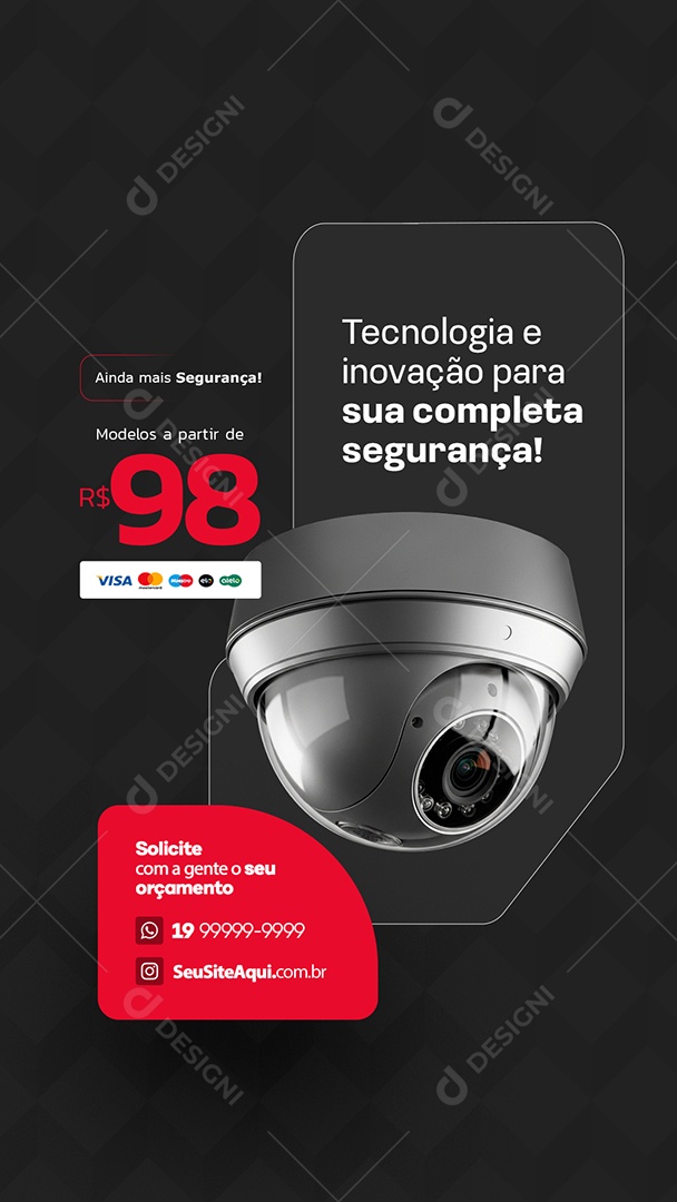 Story Câmeras Tecnologia e Inovação Social Media PSD Editável