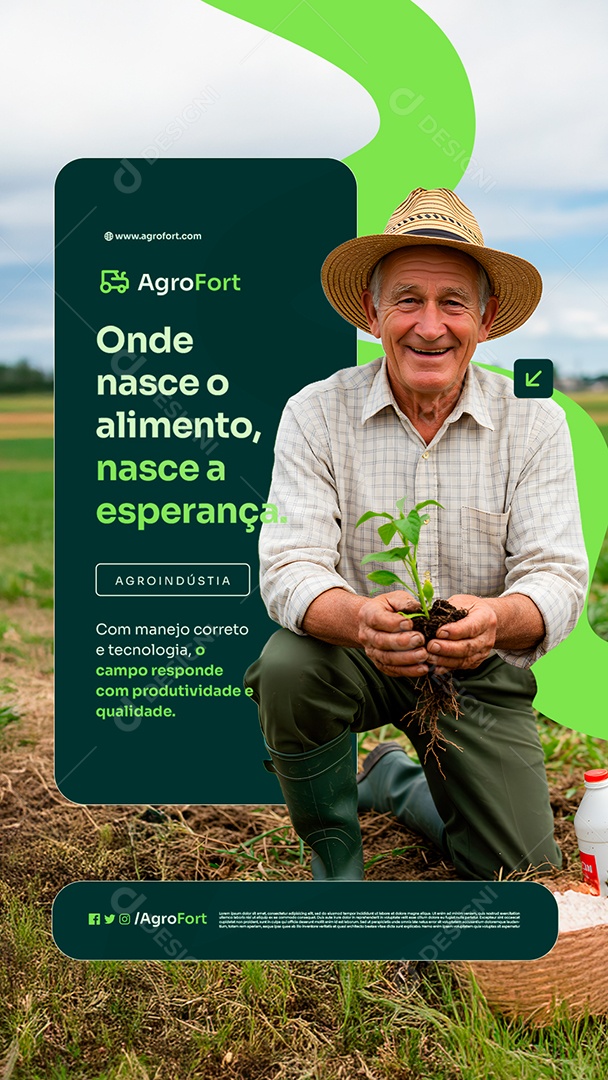 Story Agroindústria Onde Nasce o Alimento Social Media PSD Editável