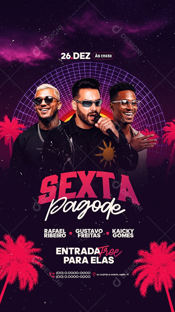 Story Flyer Próximos Shows Sexta Pagode Social Media PSD Editável