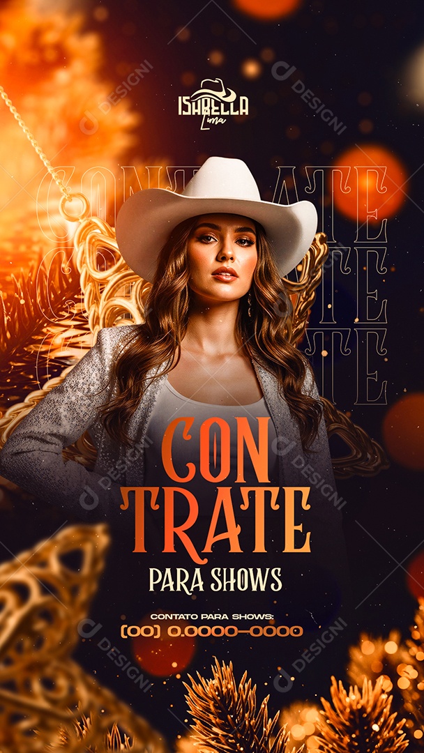 Story Flyer Próximos Shows Contrate para Shows Isabella Lima Social Media PSD Editável