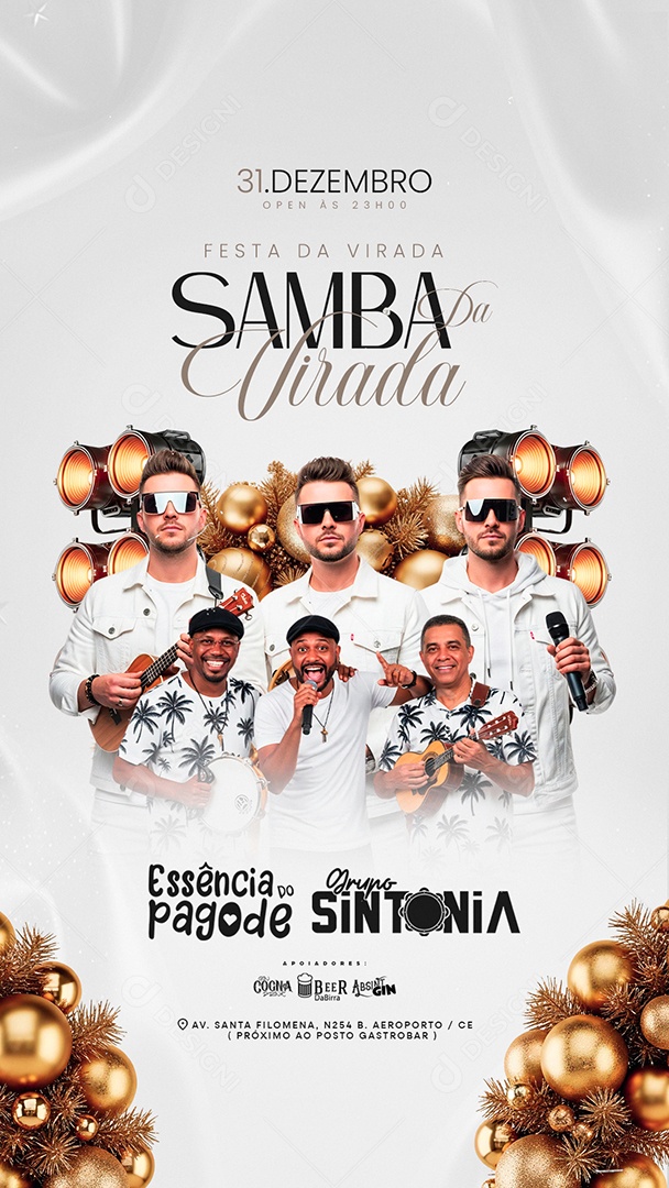 Story Flyer Próximos Shows Festa da Virada Samba da Virada Social Media PSD Editável