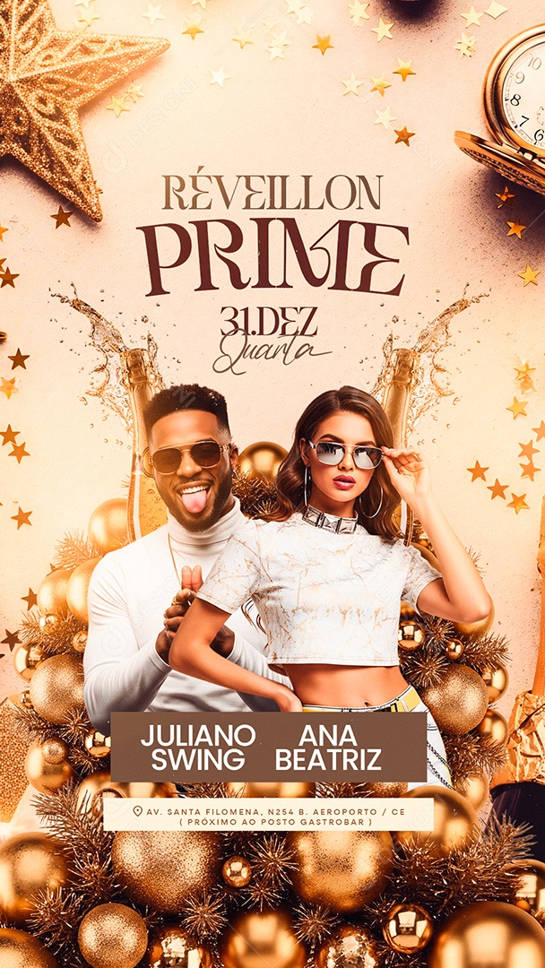 Story Flyer Próximos Shows Réveillon Prime Social Media PSD Editável