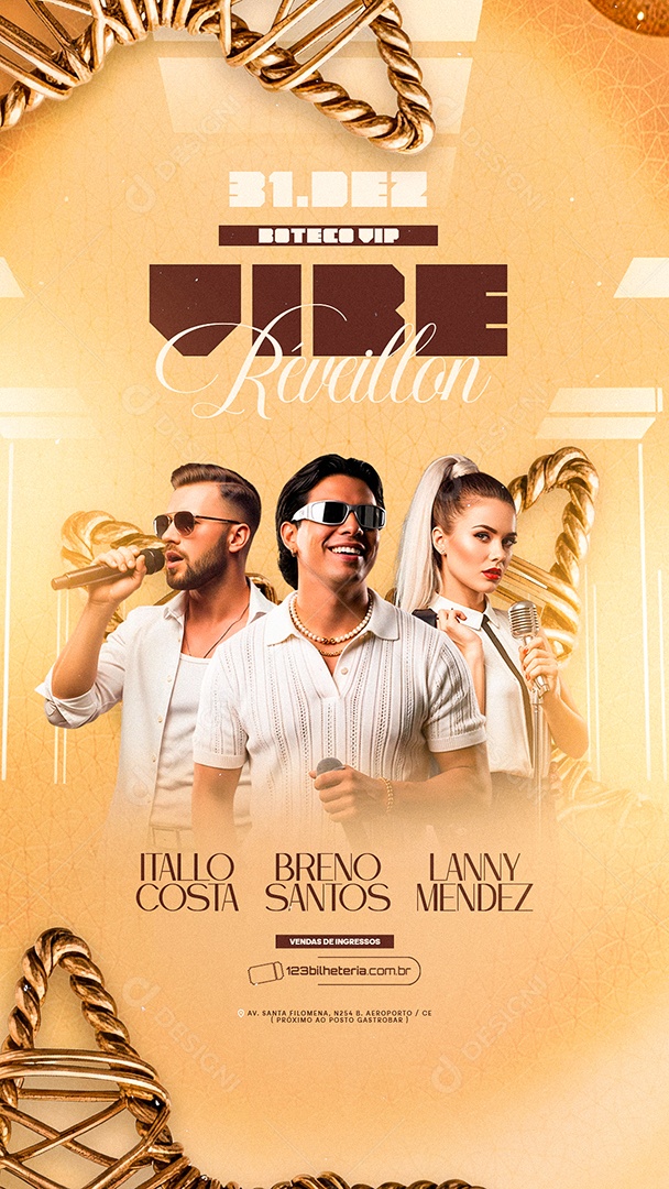 Story Flyer Próximos Shows Vibe Réveillon Social Media PSD Editável