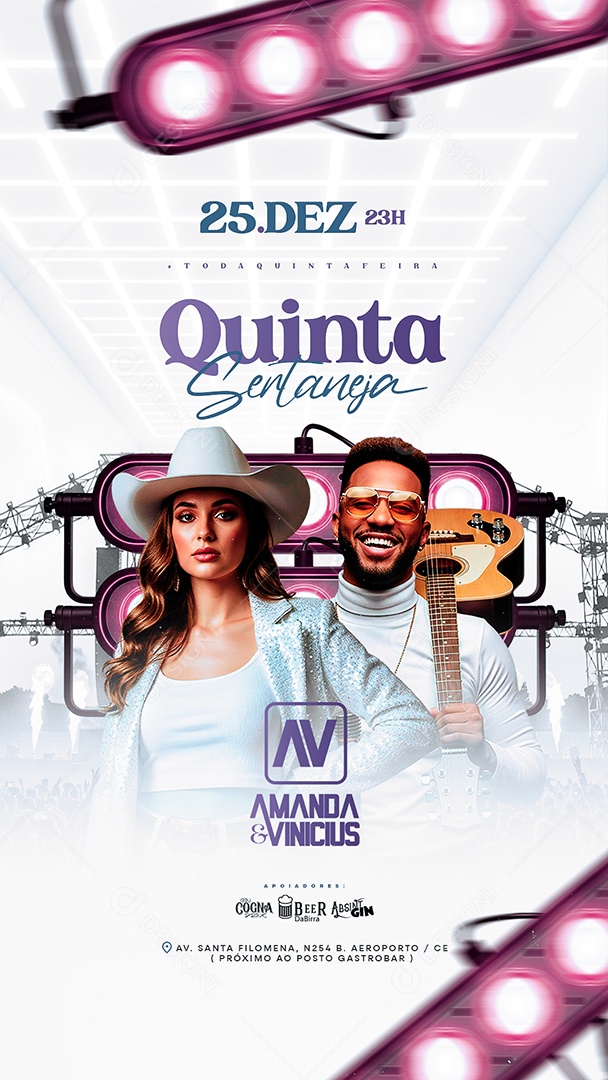Story Flyer Próximos Shows Quinta Sertaneja Social Media PSD Editável