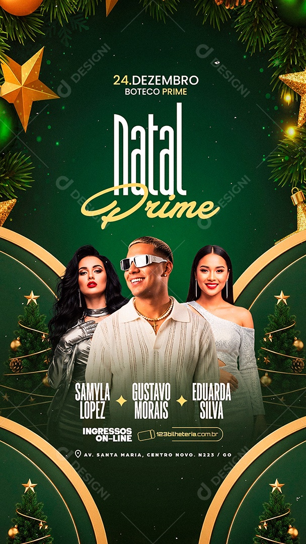 Story Flyer Próximos Shows Natal Prime Social Media PSD Editável