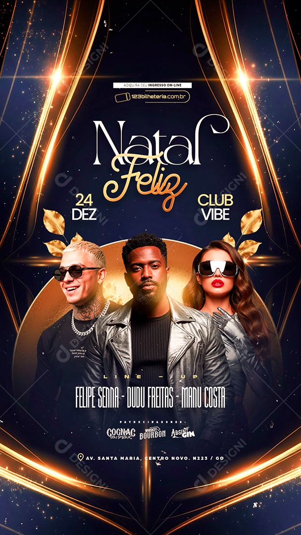 Story Flyer Próximos Shows Natal Feliz Social Media PSD Editável