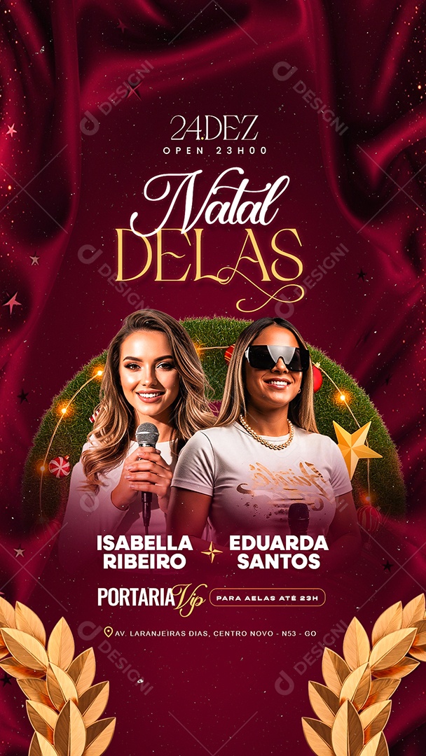 Story Flyer Próximos Shows Natal Delas Social Media PSD Editável