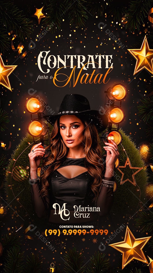 Story Flyer Próximos Shows Contrate para o Natal Mariana Cruz Social Media PSD Editável