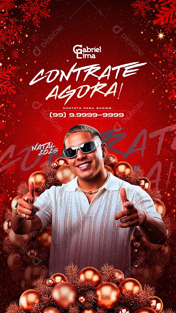 Story Flyer Próximos Shows Contrate Agora Natal Social Media PSD Editável