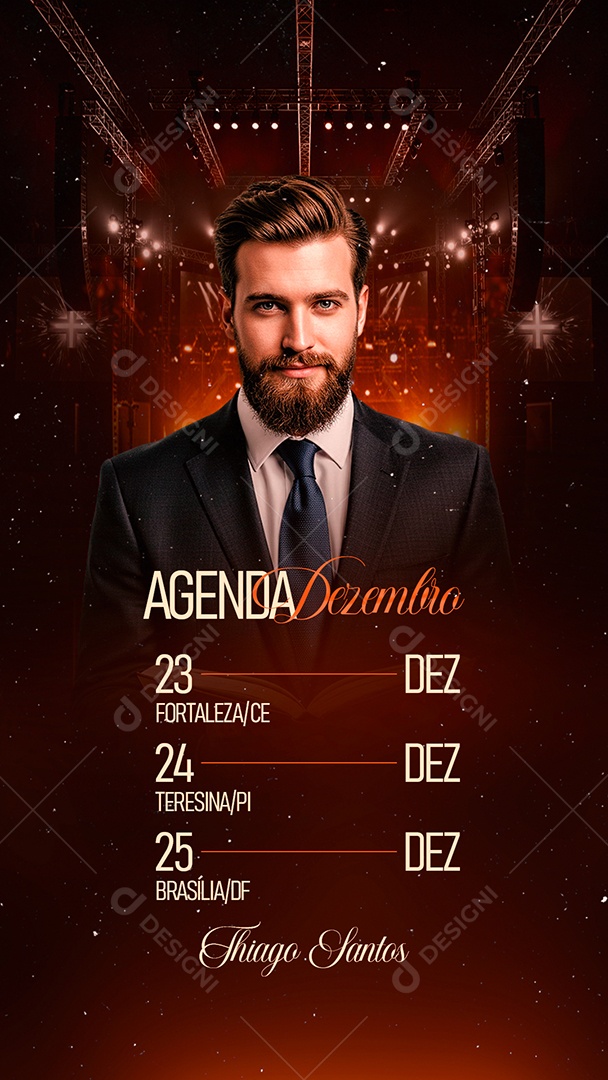 Story Flyer Gospel Agenda Dezembro Social Media PSD Editável