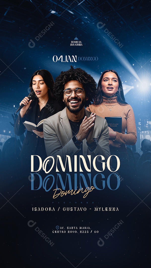 Story Flyer Gospel Domingo Social Media PSD Editável