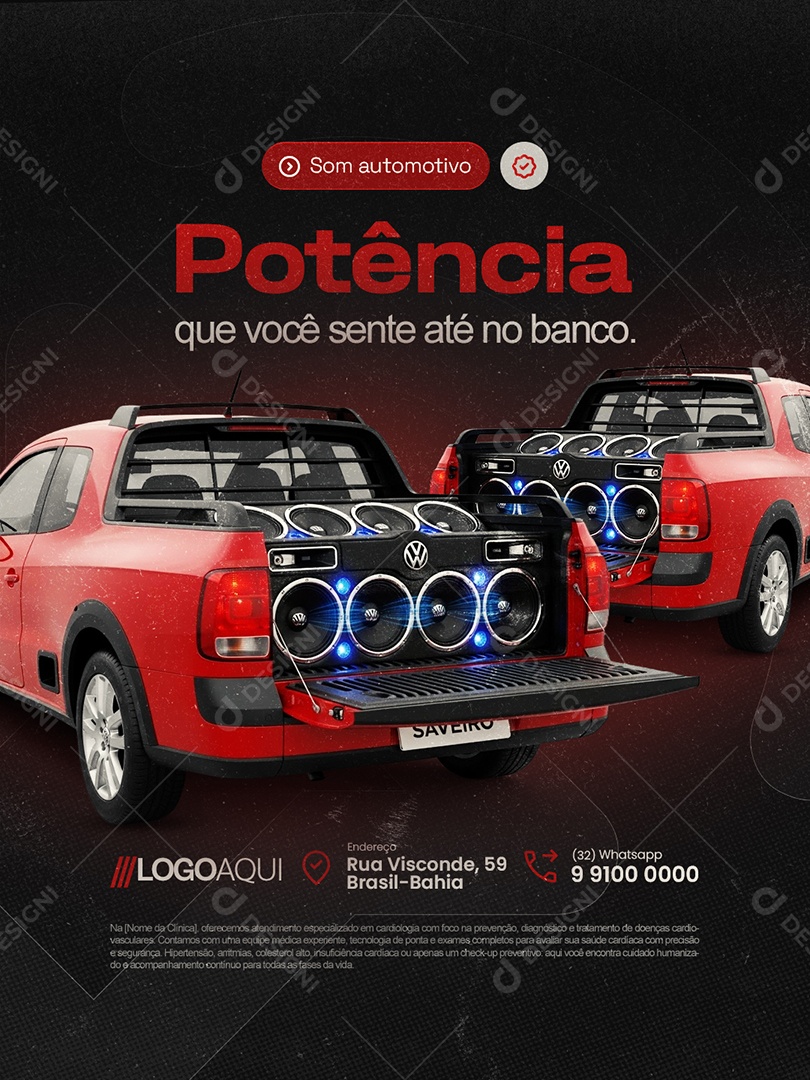 Som Automotivo Potência Que Você Sente Até no Banco Social Media PSD Editável