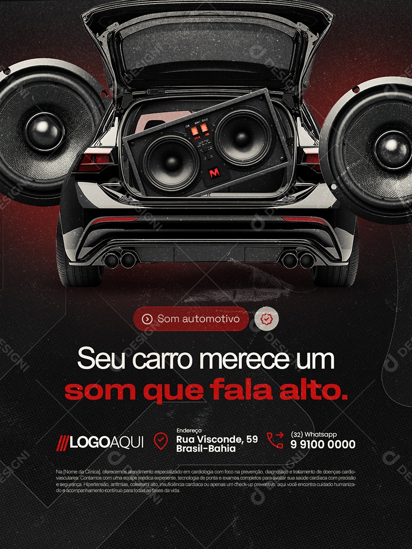 Som Automotivo Seu Carro Merece Um Som Que Fala Alto Social Media PSD Editável