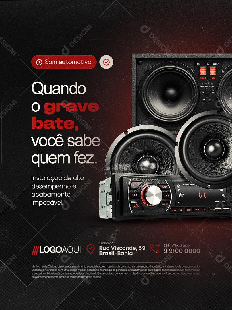 Som Automotivo Quando o Grave Bate Você Sabe Quem Faz Social Media PSD Editável