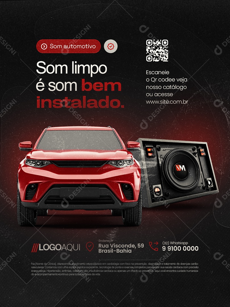 Som Automotivo Som Limpo é Som Bem Instalado Social Media PSD Editável