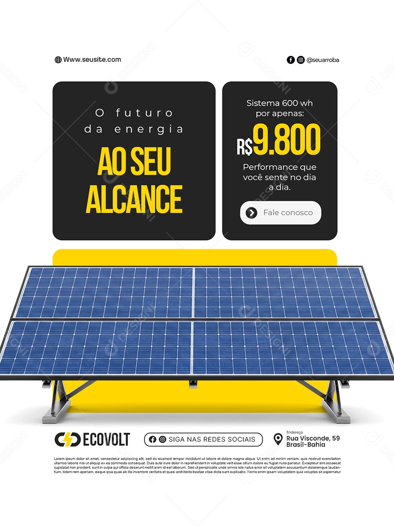Energia Solar O Futuro da Energia ao Seu Alcance Social Media PSD Editável