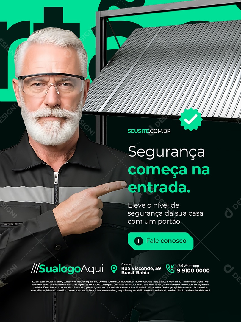 Serralheria Segurança Começa na Entrada Social Media PSD Editável