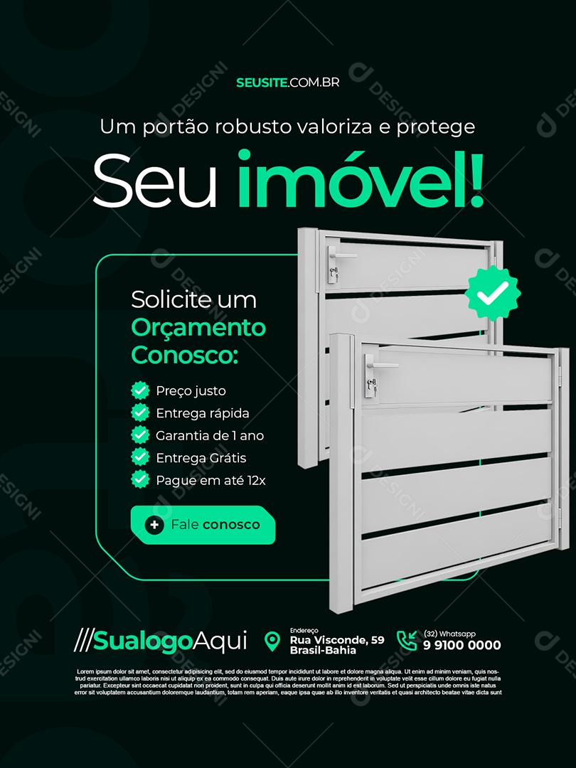 Serralheria Um Portão Robusto Valoriza e Protege Seu Imóvel Social Media PSD Editável