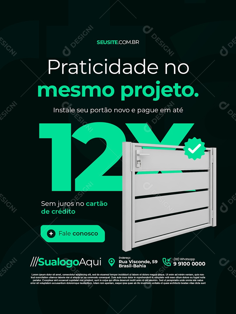 Serralheria Praticidade no Mesmo Projeto Social Media PSD Editável