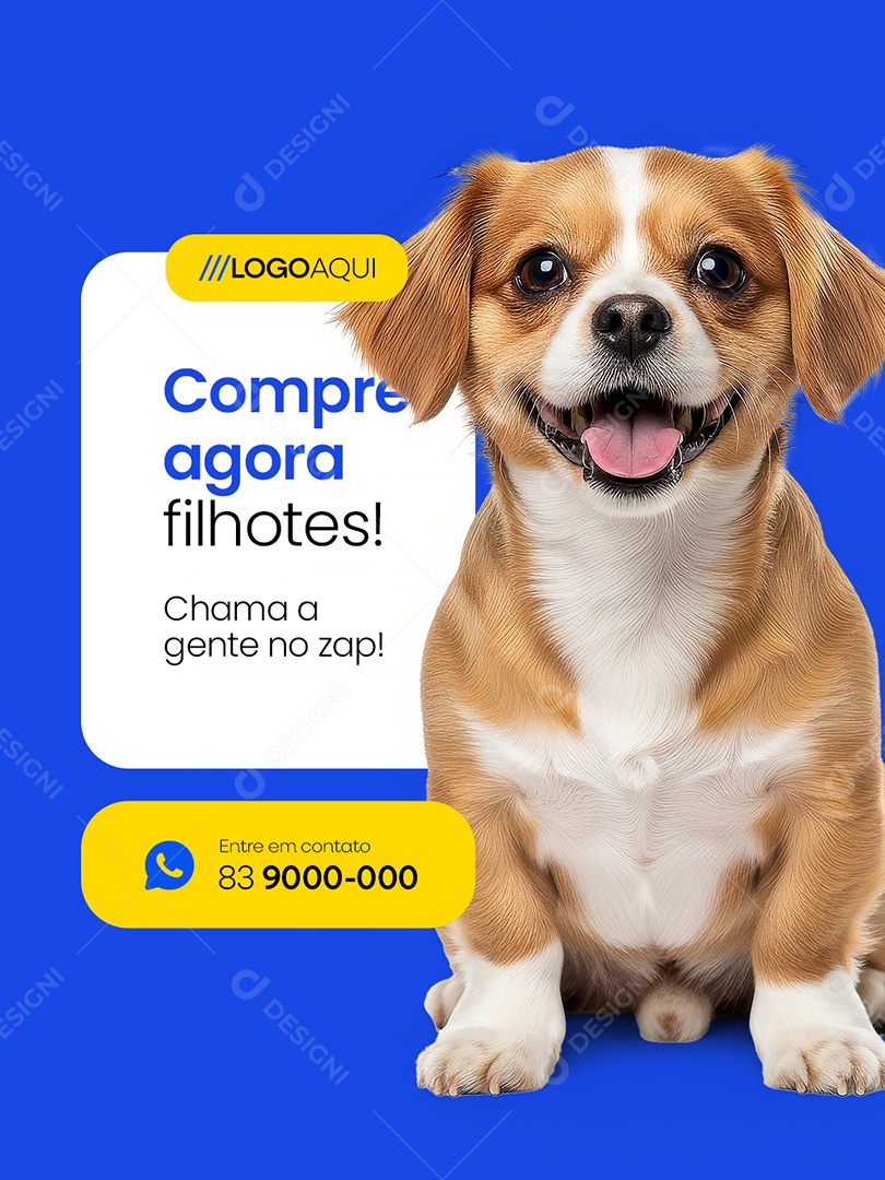 Filhotes à Venda Compre Agora Filhotes Chama a Gente no Zap Social Media PSD Editável
