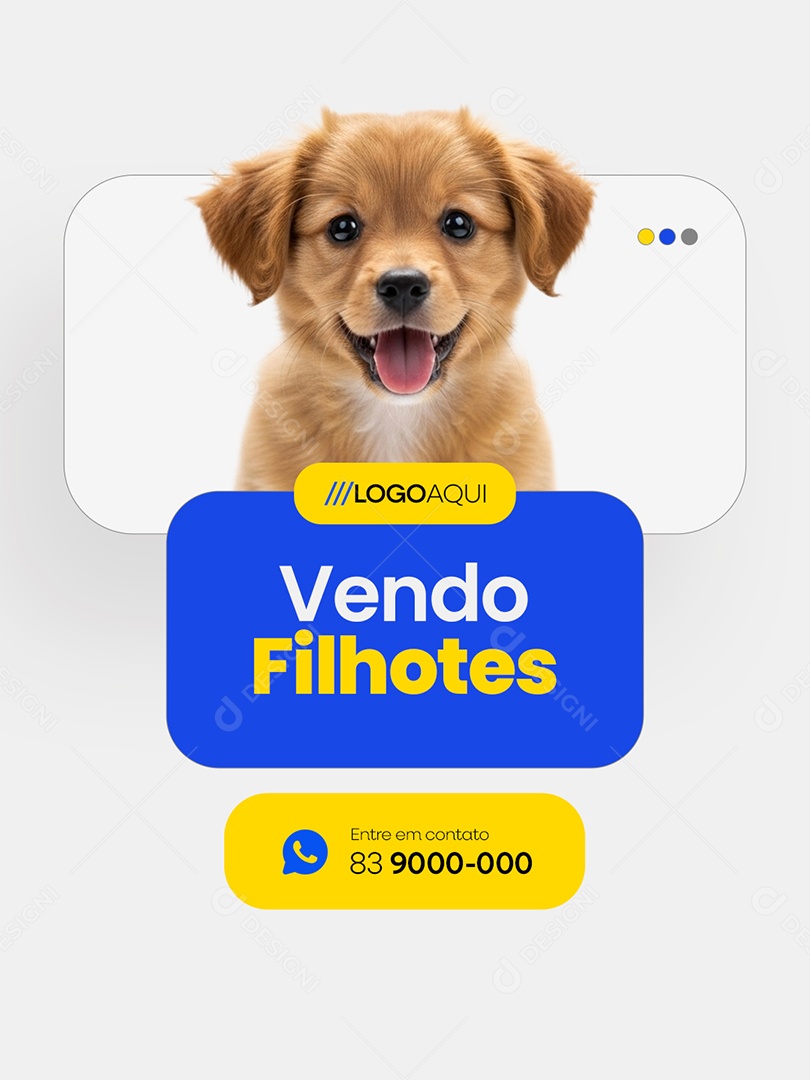 Filhotes à Venda Vendo Filhotes Social Media PSD Editável