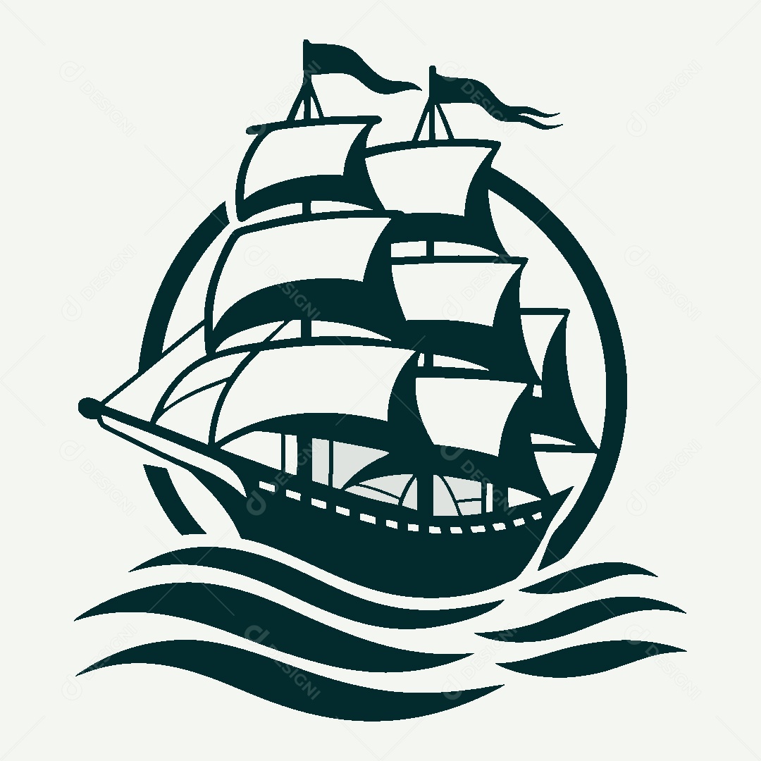 Modelo de Logo de Navio Vetor EPS