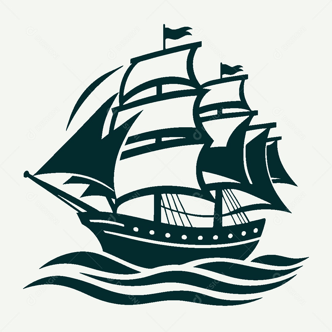 Modelo de Logo de Navio Vetor EPS