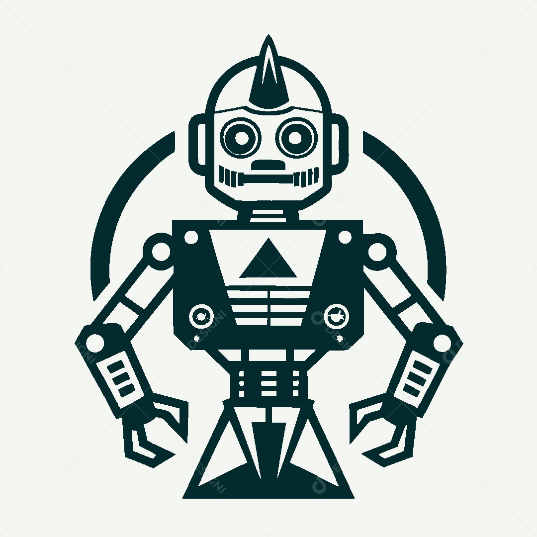 Modelo de Logo de Robô Vetor EPS