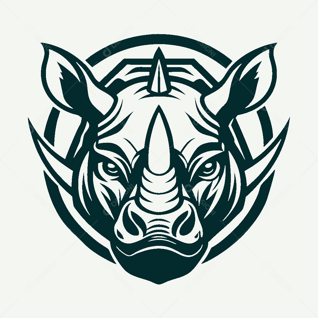 Modelo de Logo de Rinoceronte Vetor EPS