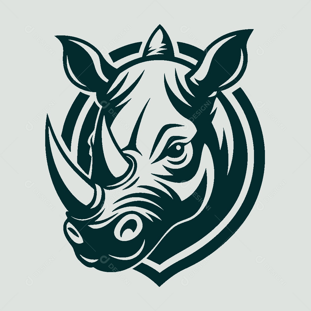 Modelo de Logo de Rinoceronte Vetor EPS