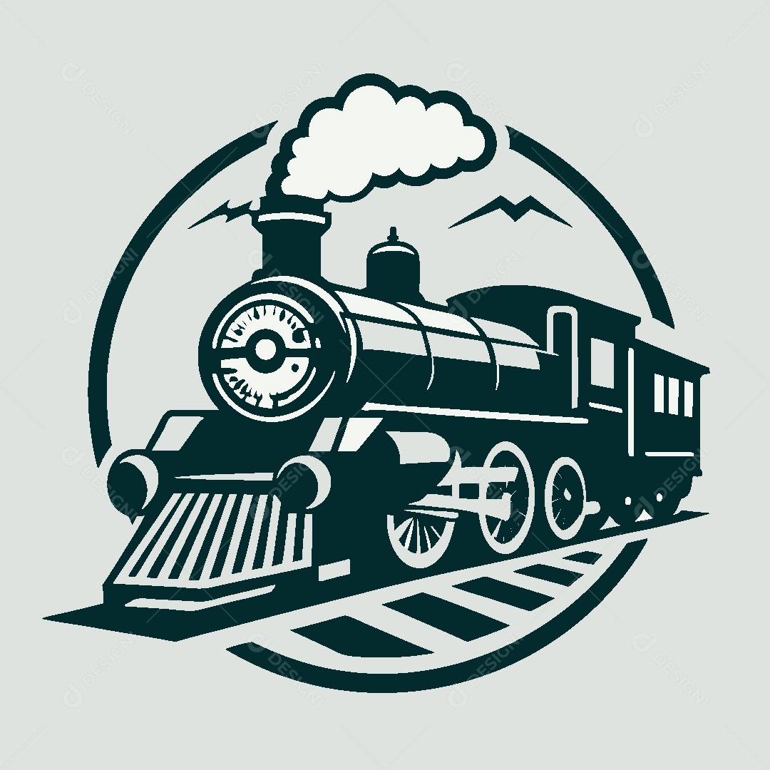 Modelo de Logo de Locomotiva Vetor EPS