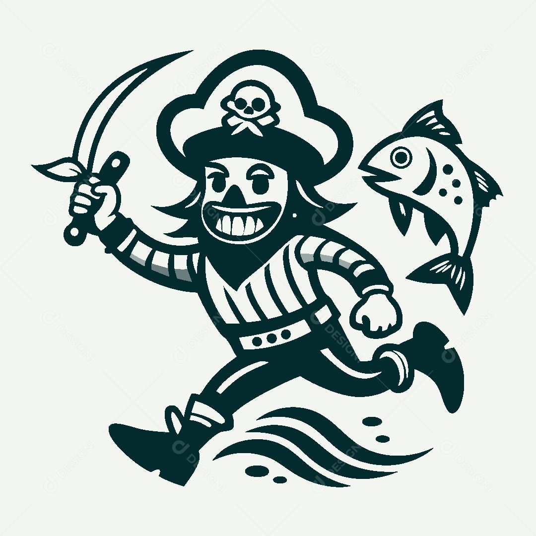 Modelo de Logo de Pirata Vetor EPS