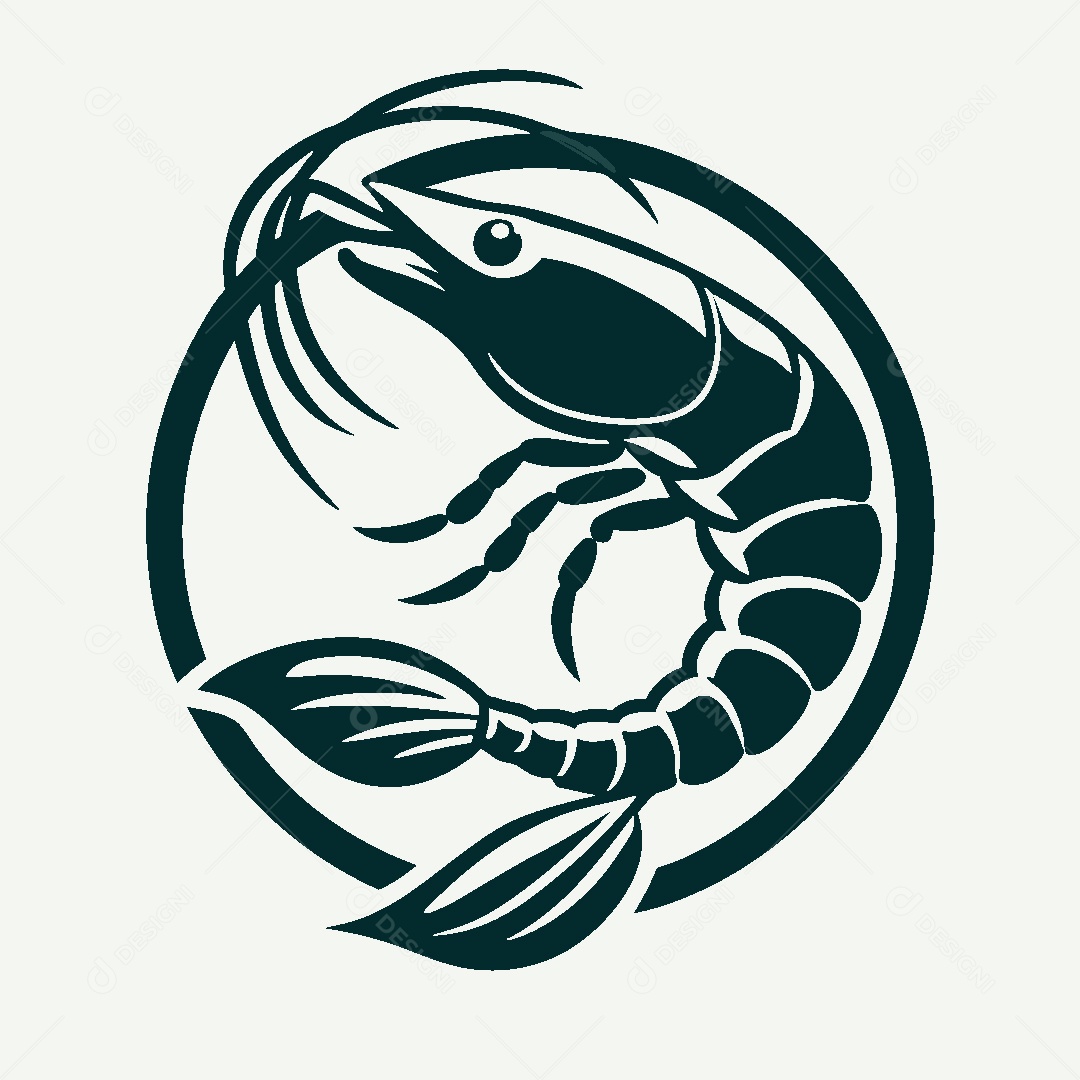 Modelo de Logo de Camarão Vetor EPS