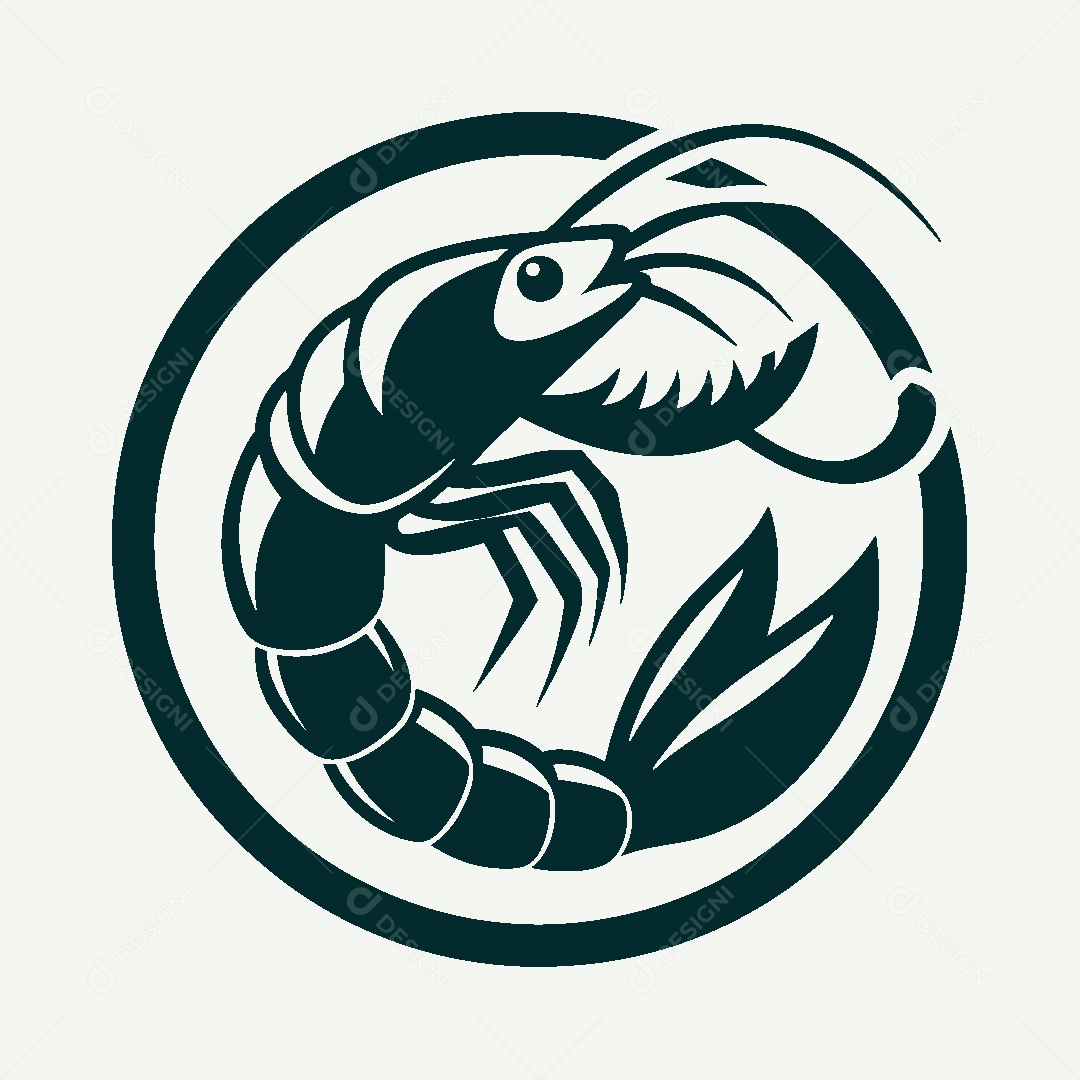 Modelo de Logo de Camarão Vetor EPS