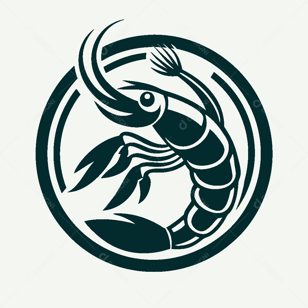 Modelo de Logo de Camarão Vetor EPS