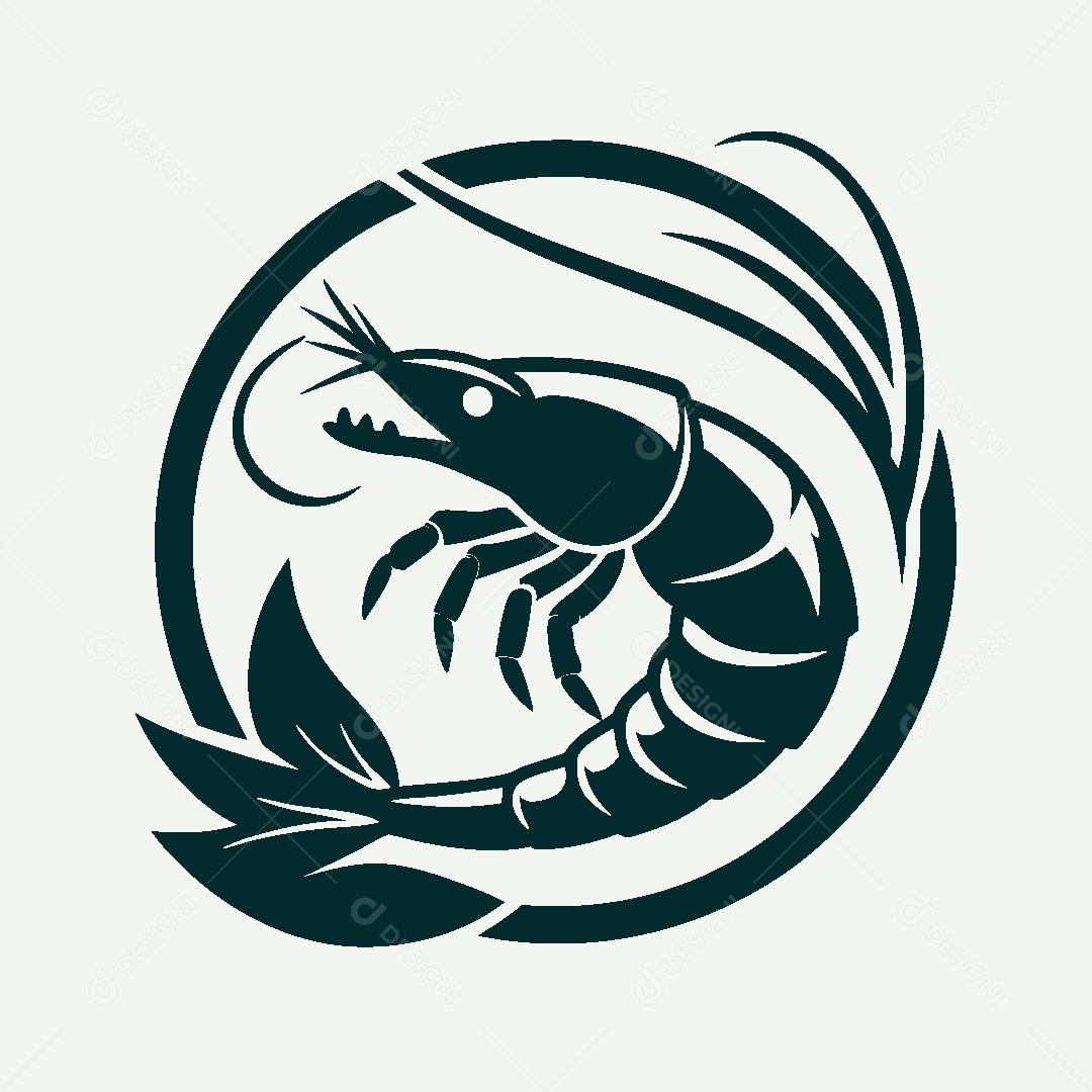 Modelo de Logo de Camarão Vetor EPS
