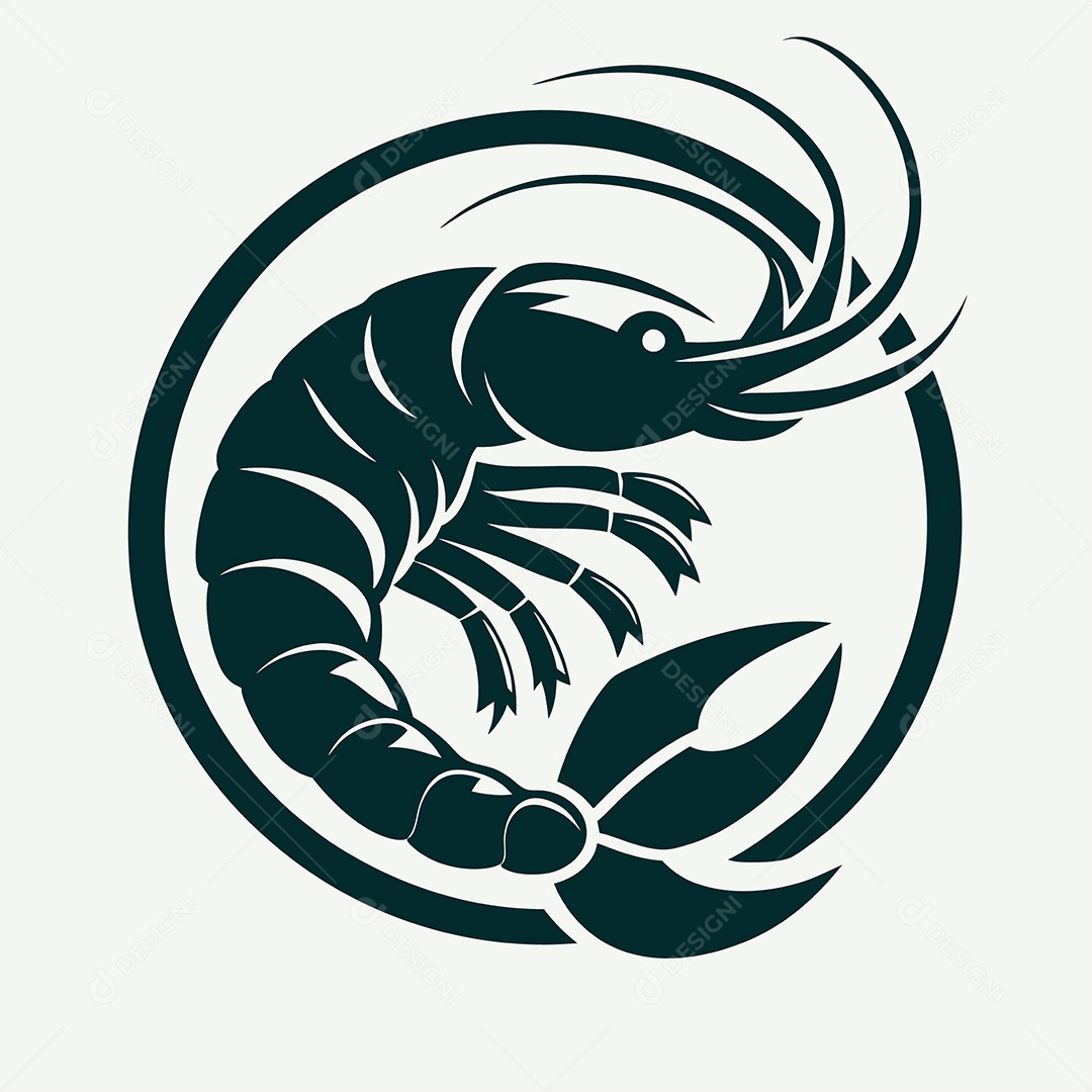 Modelo de Logo de Camarão Vetor EPS