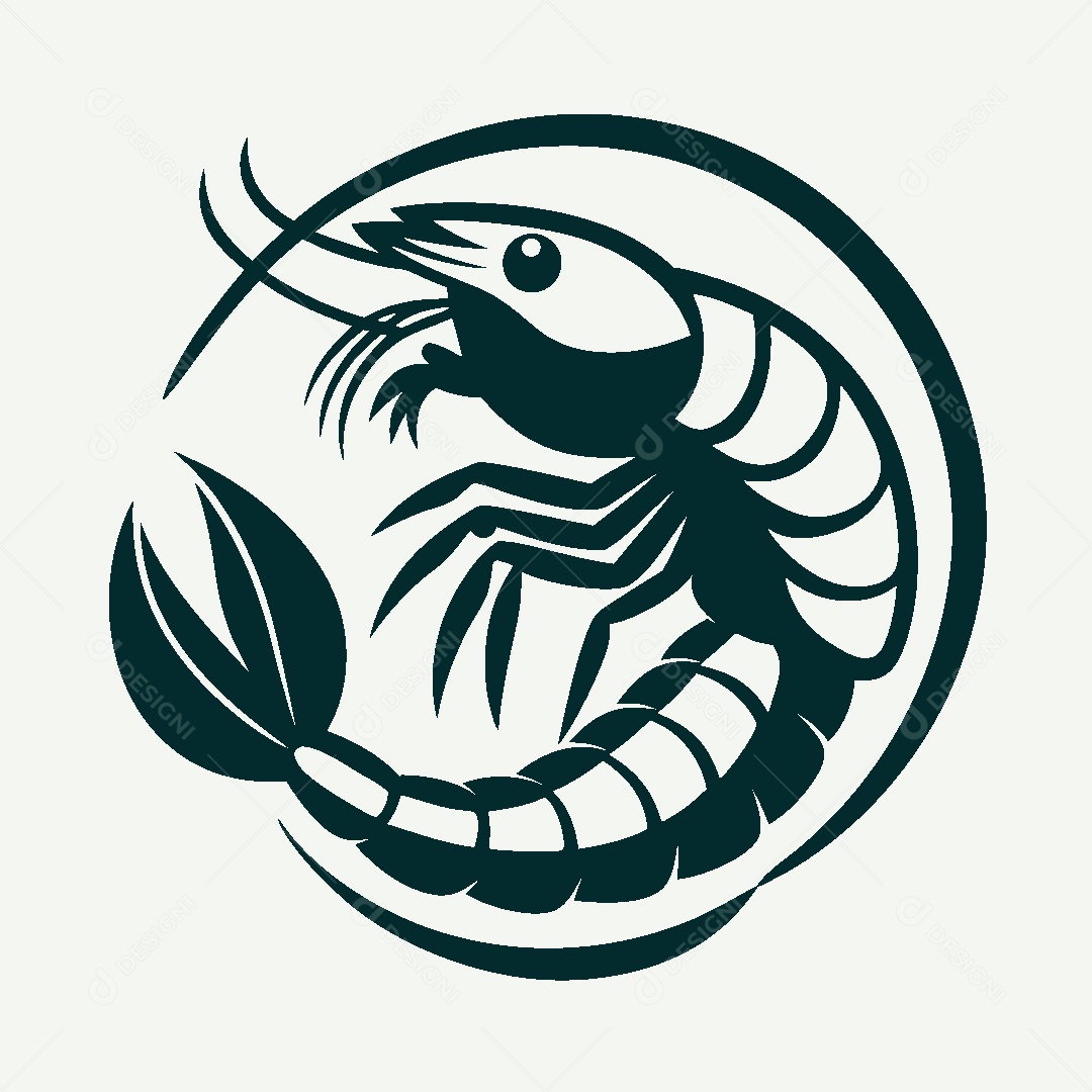 Modelo de Logo de Camarão Vetor EPS