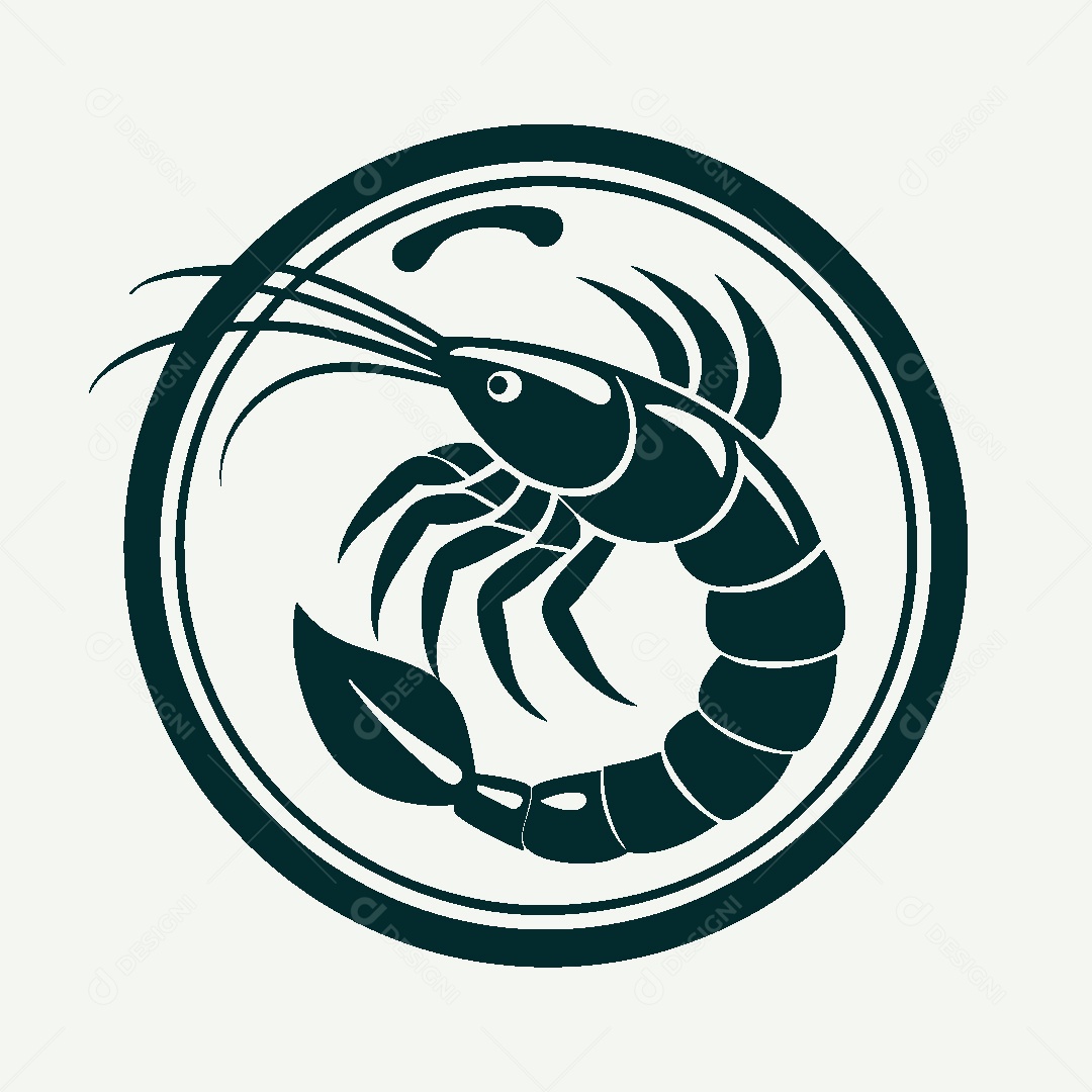 Modelo de Logo de Camarão Vetor EPS