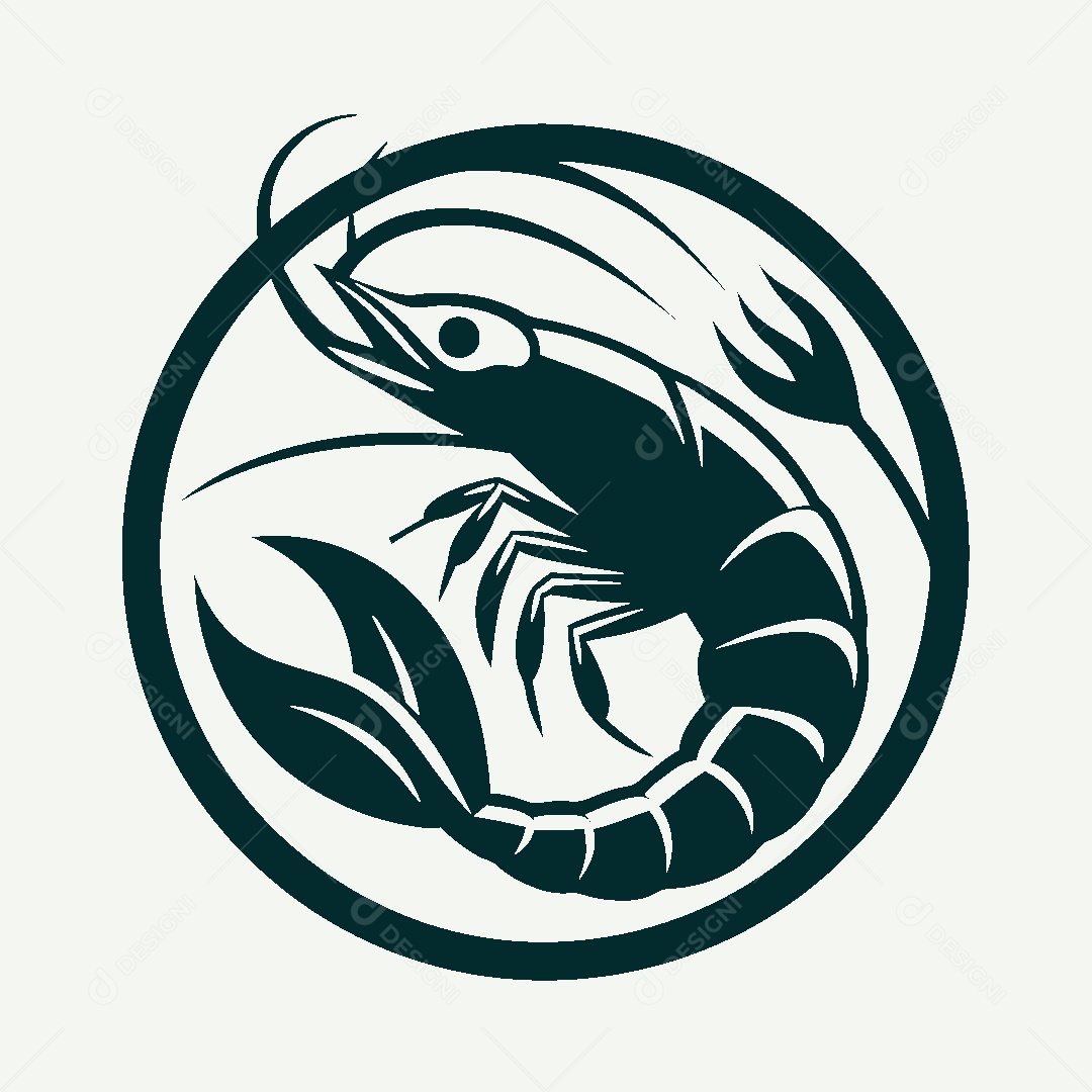 Modelo de Logo de Camarão Vetor EPS