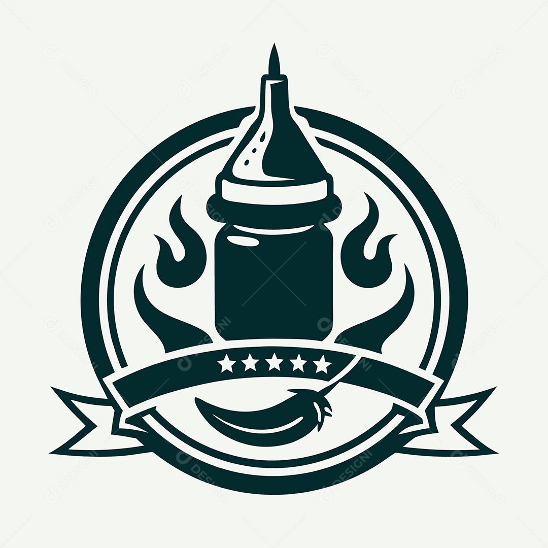 Modelo de Logo de Molho Pimenta Vetor EPS