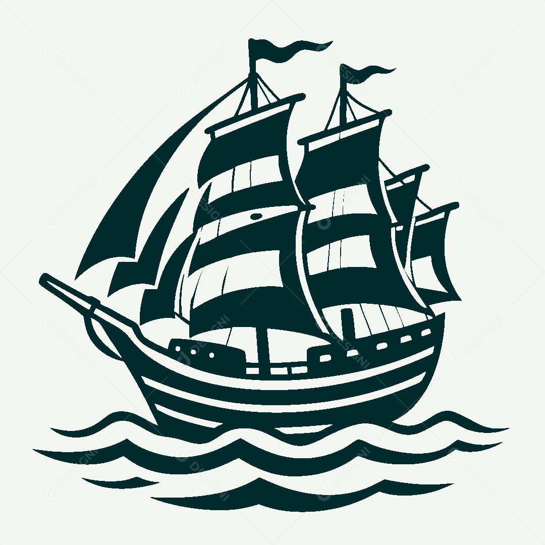 Modelo de Logo de Navio Vetor EPS