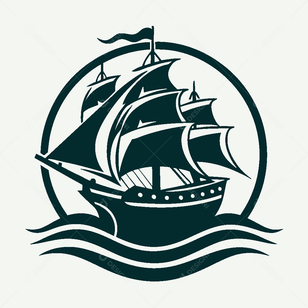 Modelo de Logo de Navio Vetor EPS