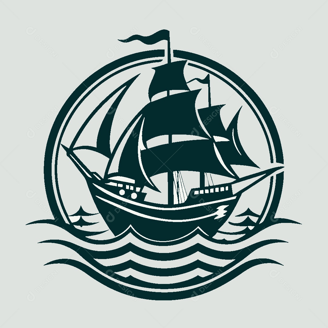 Modelo de Logo de Navio Vetor EPS